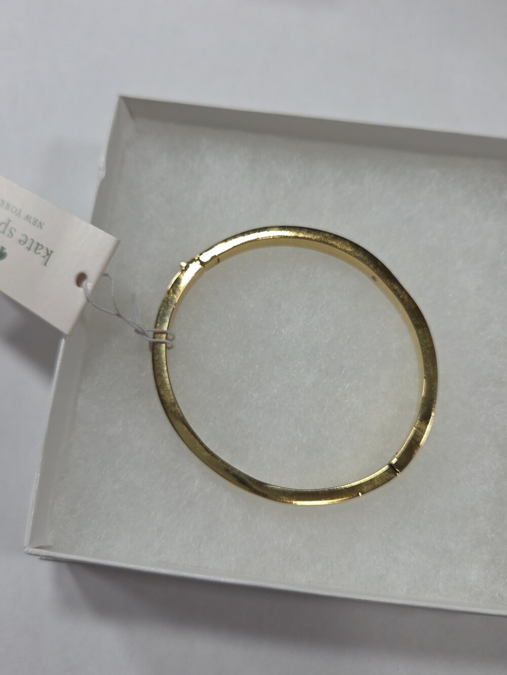 Kate Spade White Spot The Spade Enamel Hinged Bangle - Picture 3 of 10